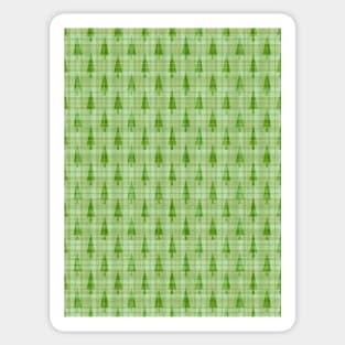 GREEN Plaid Christmas Trees Sticker